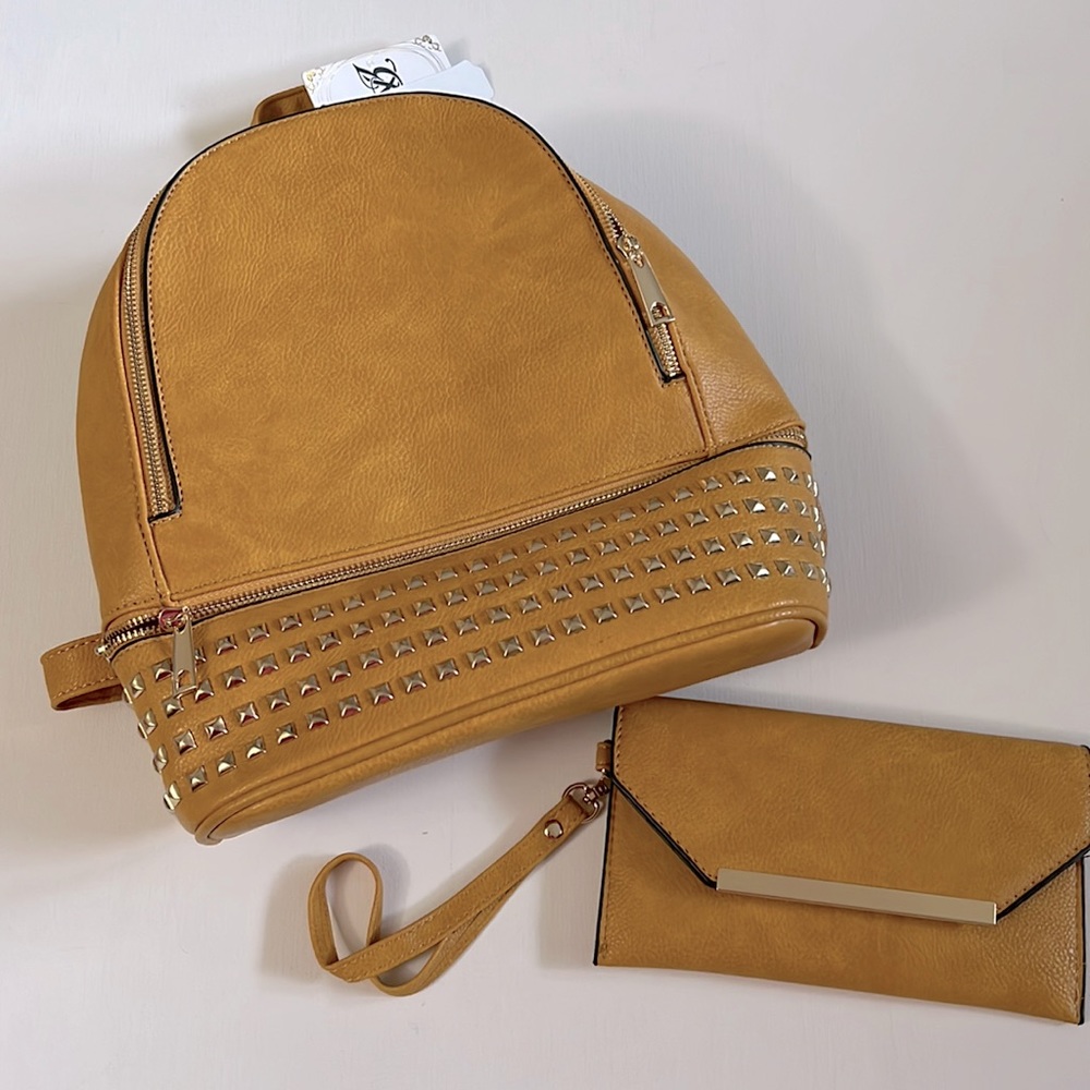 Vegan Leather Backpack and wallet